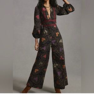 FARM for Anthropologie Hearts Jumpsuit S with pockets!!